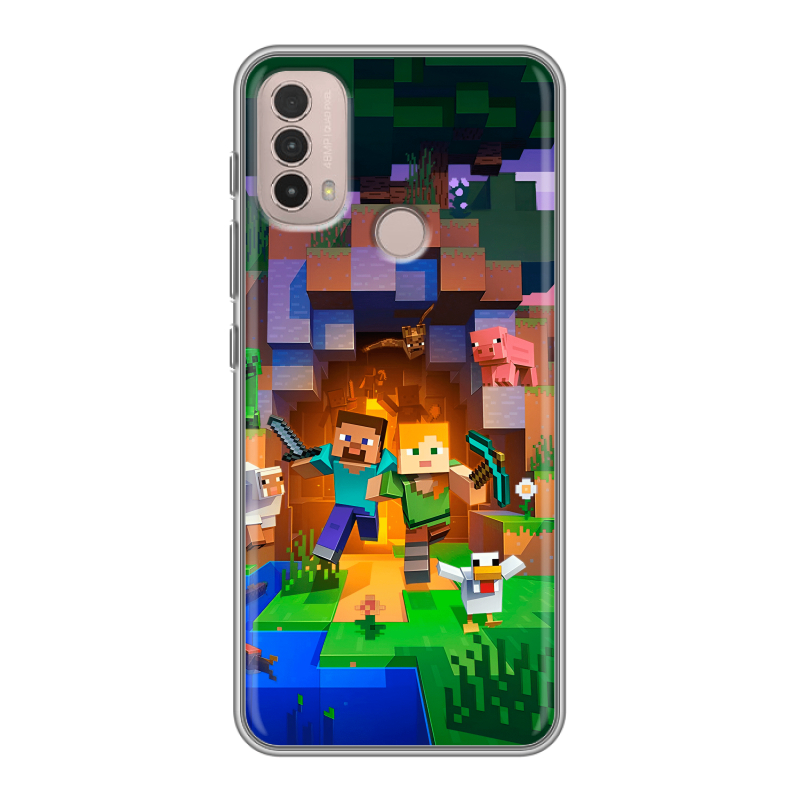 Силиконовый противоударный чехол на Lenovo K14 Plus с принтом Майнкрафт Minecraft Силиконовый противоударный чехол на Lenovo K14 Plus с принтом Майнкрафт Minecraft