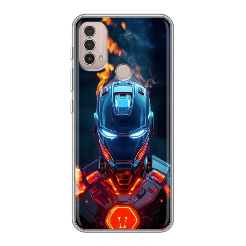 Силиконовый противоударный чехол на Lenovo K14 Plus с принтом IronMan Железный человек Силиконовый противоударный чехол на Lenovo K14 Plus с принтом IronMan Железный человек