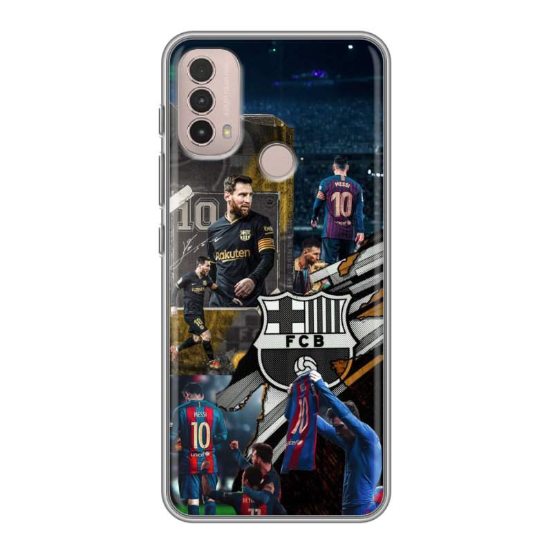 Силиконовый чехол на Lenovo K14 Plus с принтом Messi Barcelona Силиконовый чехол на Lenovo K14 Plus с принтом Messi Barcelona