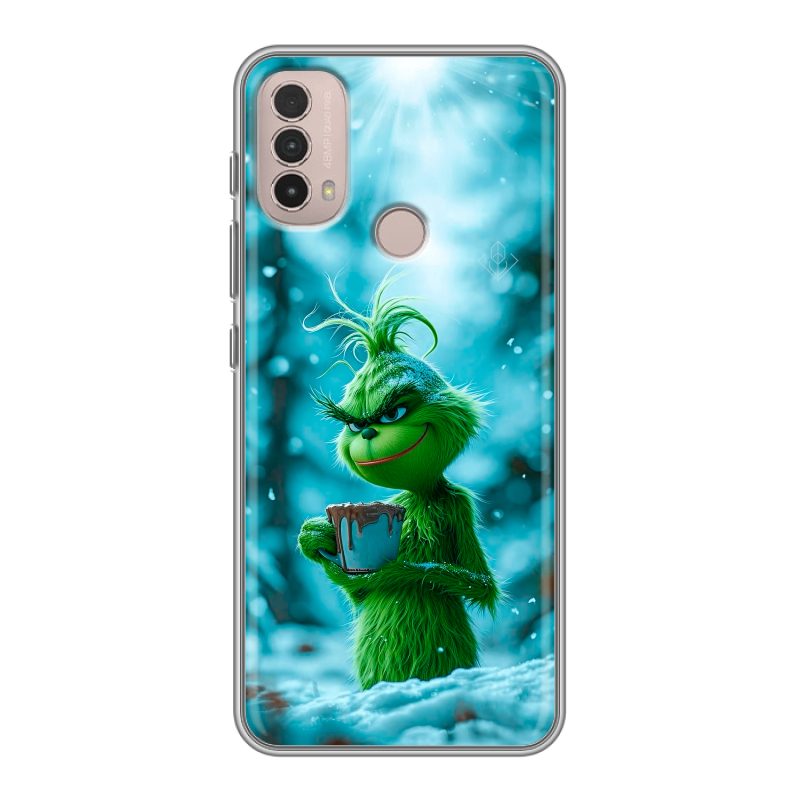 Силиконовый противоударный чехол на Lenovo K14 Plus с принтом Новый год гринч Силиконовый противоударный чехол на Lenovo K14 Plus с принтом Новый год гринч