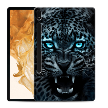 Силиконовый чехол на планшета Samsung Galaxy Tab S8 Plus с принтом Темный леопард Силиконовый чехол на планшета Samsung Galaxy Tab S8 Plus с принтом Темный леопард