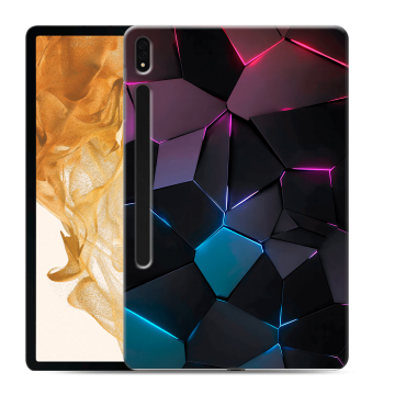 Силиконовый чехол на планшета Samsung Galaxy Tab S8 Plus с принтом Геометрия неона Силиконовый чехол на планшета Samsung Galaxy Tab S8 Plus с принтом Геометрия неона