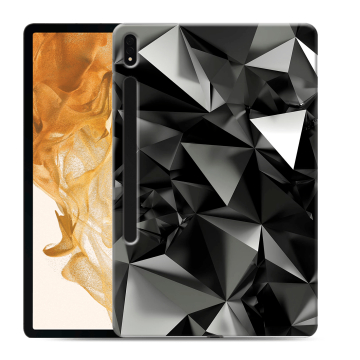 Силиконовый чехол на планшета Samsung Galaxy Tab S8 Plus с принтом Черные кристаллы Силиконовый чехол на планшета Samsung Galaxy Tab S8 Plus с принтом Черные кристаллы