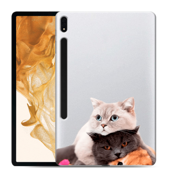Силиконовый чехол на планшета Samsung Galaxy Tab S8 Plus с принтом Кошки Силиконовый чехол на планшета Samsung Galaxy Tab S8 Plus с принтом Кошки