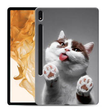 Силиконовый чехол на планшета Samsung Galaxy Tab S8 Plus с принтом Коты Силиконовый чехол на планшета Samsung Galaxy Tab S8 Plus с принтом Коты