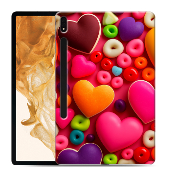 Силиконовый чехол на планшета Samsung Galaxy Tab S8 Plus с принтом Сердечки Силиконовый чехол на планшета Samsung Galaxy Tab S8 Plus с принтом Сердечки