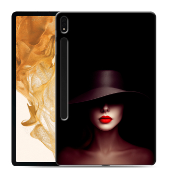 Силиконовый чехол на Samsung Galaxy Tab S8 Plus с принтом Девушка в шляпе Силиконовый чехол на Samsung Galaxy Tab S8 Plus с принтом Девушка в шляпе