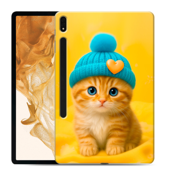 Силиконовый чехол на Samsung Galaxy Tab S8 Plus с принтом Котенок в шапке