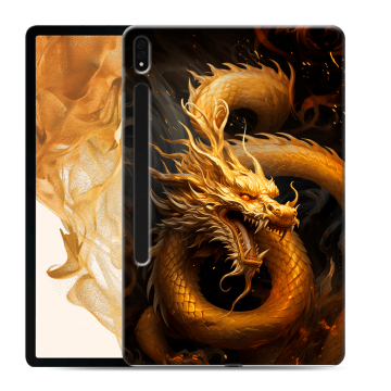 Силиконовый чехол на Samsung Galaxy Tab S8 Plus с принтом Золотой дракон Силиконовый чехол на Samsung Galaxy Tab S8 Plus с принтом Золотой дракон