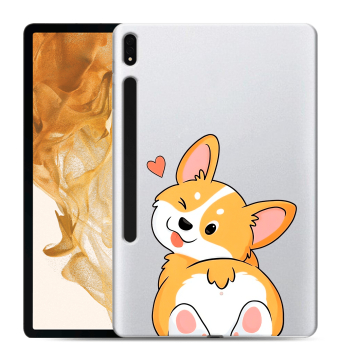 Силиконовый чехол на Samsung Galaxy Tab S8 Plus с принтом Корги