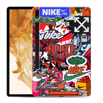 Силиконовый чехол на Samsung Galaxy Tab S8 Plus с принтом Найк Nike яркий
