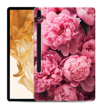 Силиконовый чехол на Samsung Galaxy Tab S8 Plus с принтом цветы пионы