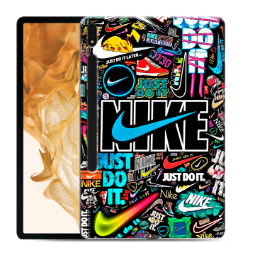 Силиконовый чехол на Samsung Galaxy Tab S8 Plus с принтом найк nike черный Силиконовый чехол на Samsung Galaxy Tab S8 Plus с принтом найк nike черный