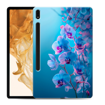 Силиконовый чехол на Samsung Galaxy Tab S8 Plus с принтом голубые орхидеи