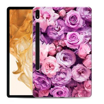 Силиконовый чехол на Samsung Galaxy Tab S8 Plus с принтом лавандовые розы