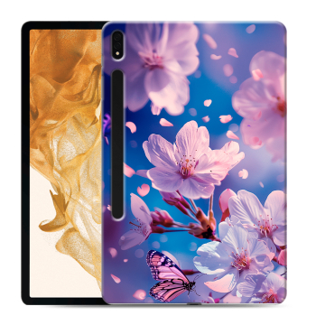 Силиконовый чехол на Samsung Galaxy Tab S8 Plus с принтом цветы бабочки