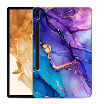 Силиконовый чехол на Samsung Galaxy Tab S8 Plus с принтом синий мрамор
