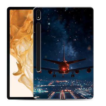 Силиконовый чехол на Samsung Galaxy Tab S8 Plus с принтом самолет