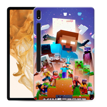 Силиконовый чехол на Samsung Galaxy Tab S8 Plus с принтом Майнкрафт Minecraft Силиконовый чехол на Samsung Galaxy Tab S8 Plus с принтом Майнкрафт Minecraft