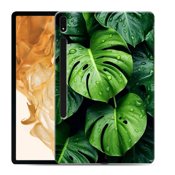 Силиконовый чехол на Samsung Galaxy Tab S8 Plus с принтом Листья