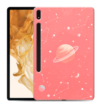 Силиконовый чехол на Samsung Galaxy Tab S8 Plus с принтом Розовый космос