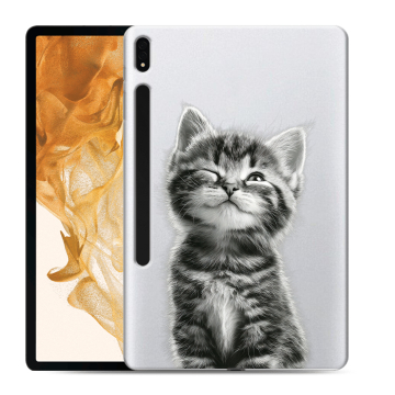 Силиконовый чехол на Samsung Galaxy Tab S8 Plus с принтом Котенок