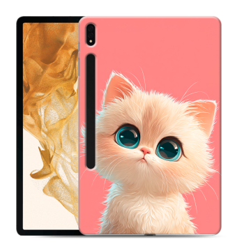 Силиконовый чехол на Samsung Galaxy Tab S8 Plus с принтом Розовый котенок