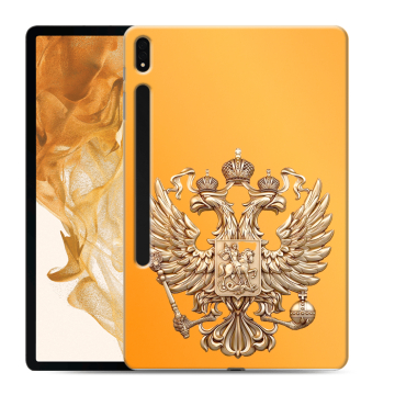 Силиконовый чехол на Samsung Galaxy Tab S8 Plus с принтом Герб Флаг России