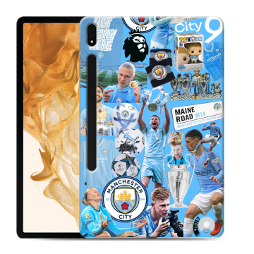 Силиконовый чехол на Samsung Galaxy Tab S8 Plus с принтом Man City Манчестер Сити
