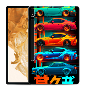 Силиконовый чехол на Samsung Galaxy Tab S8 Plus с принтом машины тачки