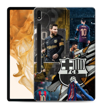 Силиконовый чехол на Samsung Galaxy Tab S8 Plus с принтом Messi Barcelona