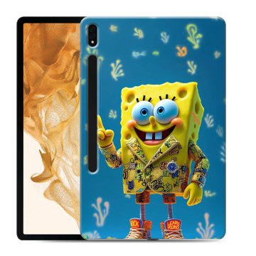 Силиконовый чехол на Samsung Galaxy Tab S8 Plus с принтом Спанч боб Спанчбоб