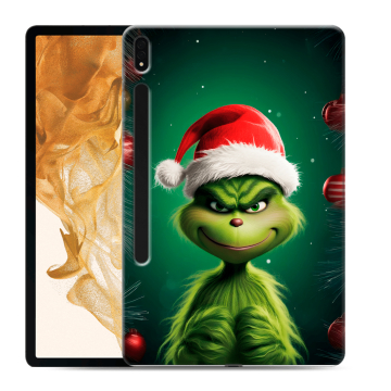 Силиконовый чехол на Samsung Galaxy Tab S8 Plus с принтом Гринч Новый год Рождество