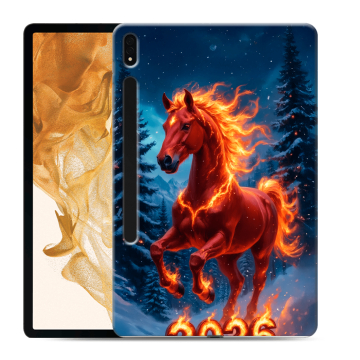 Силиконовый чехол на Samsung Galaxy Tab S8 Plus с принтом Новый год коня