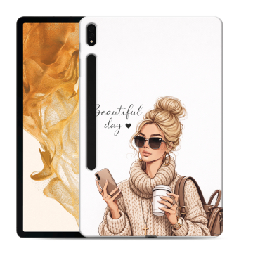 Силиконовый чехол на Samsung Galaxy Tab S8 Plus с принтом женский