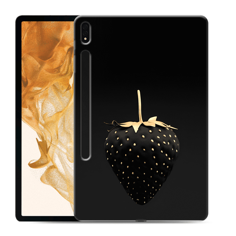 Силиконовый чехол на Samsung Galaxy Tab S8 Plus с принтом Черная клубника Силиконовый чехол на Samsung Galaxy Tab S8 Plus с принтом Черная клубника