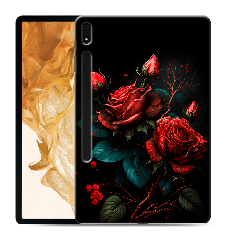 Силиконовый чехол на Samsung Galaxy Tab S8 Plus с принтом Розы красные Силиконовый чехол на Samsung Galaxy Tab S8 Plus с принтом Розы красные