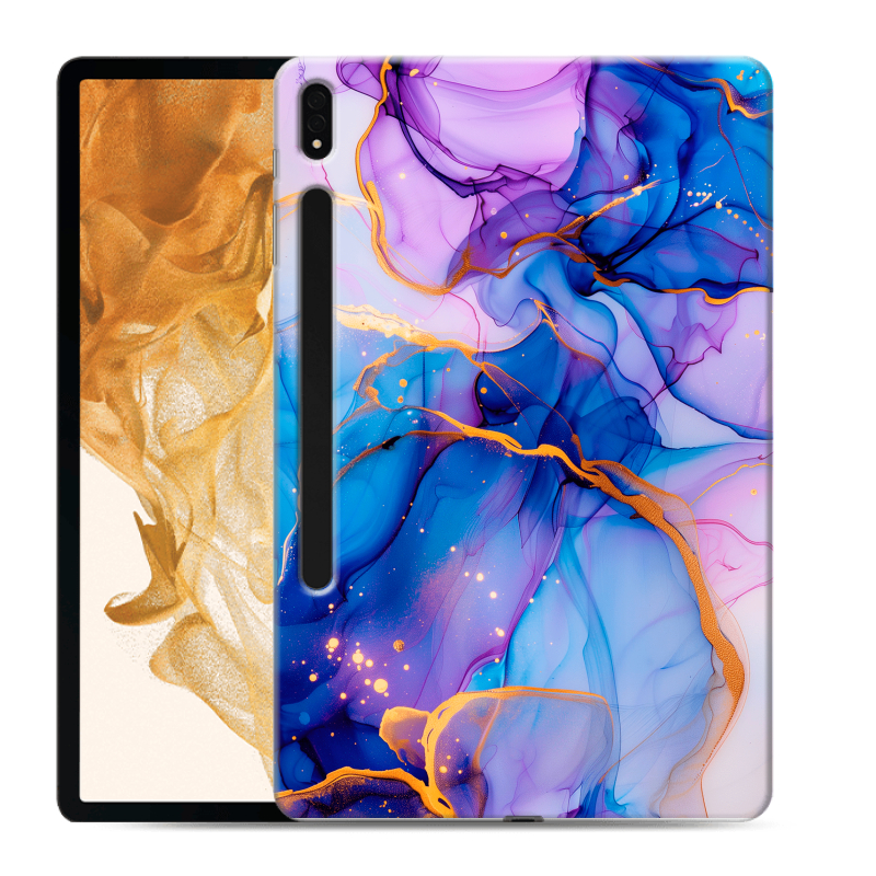 Силиконовый чехол на Samsung Galaxy Tab S8 Plus с принтом синий мрамор Силиконовый чехол на Samsung Galaxy Tab S8 Plus с принтом синий мрамор