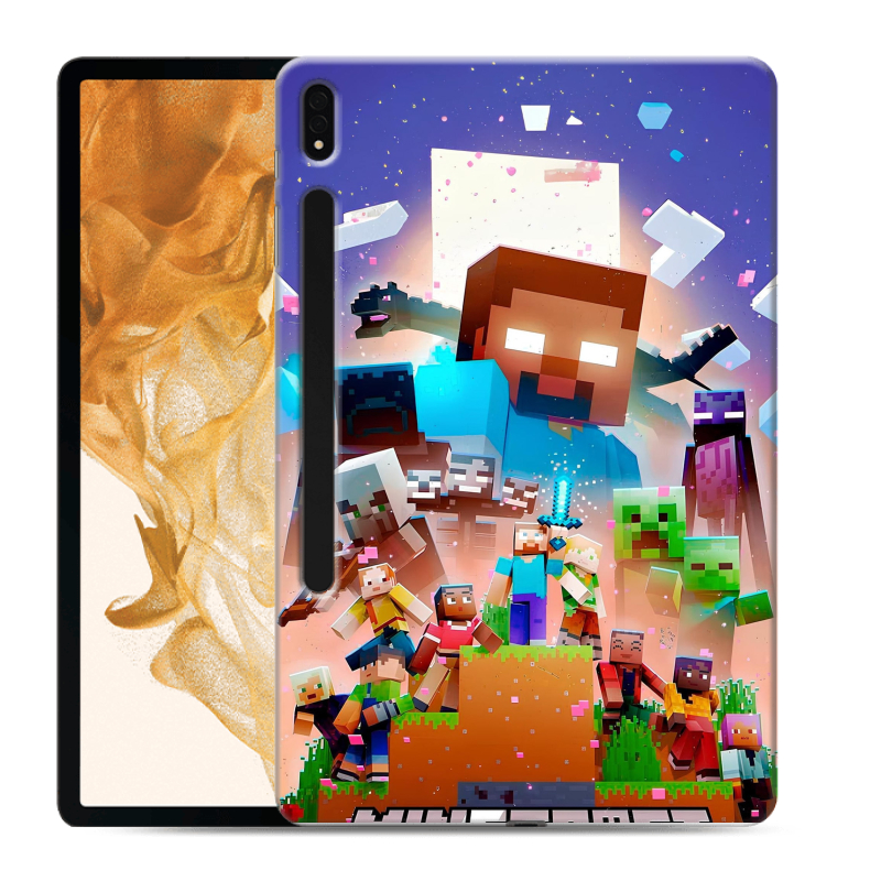 Силиконовый чехол на Samsung Galaxy Tab S8 Plus с принтом Майнкрафт Minecraft Силиконовый чехол на Samsung Galaxy Tab S8 Plus с принтом Майнкрафт Minecraft