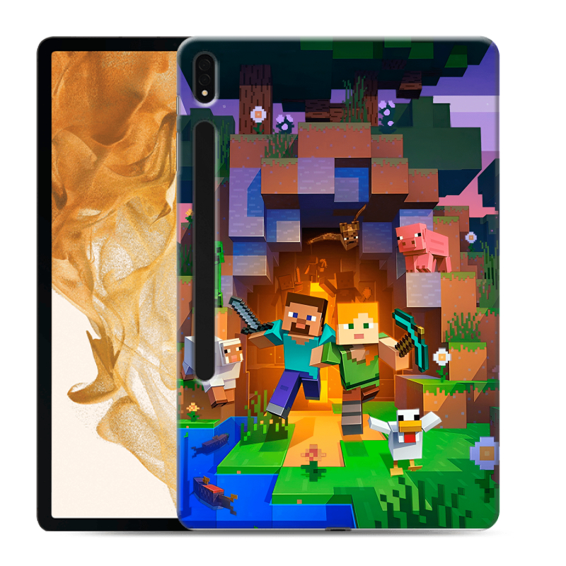 Силиконовый чехол на Samsung Galaxy Tab S8 Plus с принтом Майнкрафт Minecraft Силиконовый чехол на Samsung Galaxy Tab S8 Plus с принтом Майнкрафт Minecraft