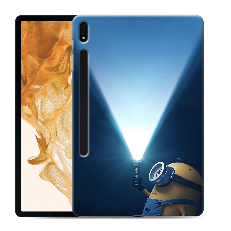 Силиконовый чехол на Samsung Galaxy Tab S8 Plus с принтом Миньоны Силиконовый чехол на Samsung Galaxy Tab S8 Plus с принтом Миньоны
