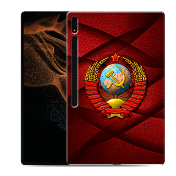 Силиконовый чехол на планшета Samsung Galaxy Tab S8 Ultra с принтом Герб СССР Силиконовый чехол на планшета Samsung Galaxy Tab S8 Ultra с принтом Герб СССР