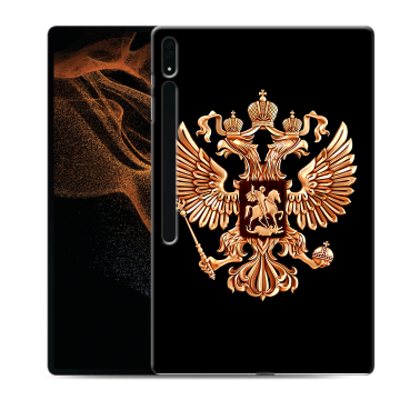Силиконовый чехол на Samsung Galaxy Tab S8 Ultra с принтом Герб России золотой Силиконовый чехол на Samsung Galaxy Tab S8 Ultra с принтом Герб России золотой