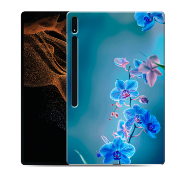 Силиконовый чехол на Samsung Galaxy Tab S8 Ultra с принтом Голубые цветы