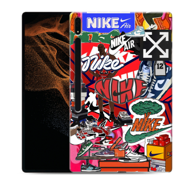 Силиконовый чехол на Samsung Galaxy Tab S8 Ultra с принтом Найк Nike яркий