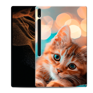 Силиконовый чехол на Samsung Galaxy Tab S8 Ultra с принтом котик
