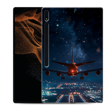 Силиконовый чехол на Samsung Galaxy Tab S8 Ultra с принтом самолет