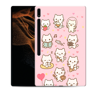 Силиконовый чехол на Samsung Galaxy Tab S8 Ultra с принтом Hello Kitty Хелоу Кити