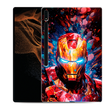 Силиконовый чехол на Samsung Galaxy Tab S8 Ultra с принтом Железный человек Ironman