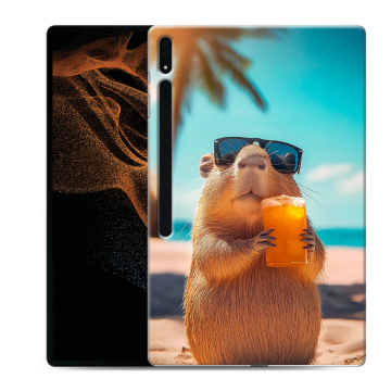 Силиконовый чехол на Samsung Galaxy Tab S8 Ultra с принтом Капибара